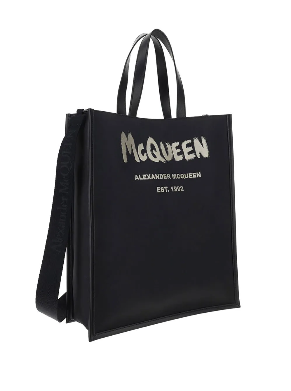 Alexander McQueen Graffiti Logo Printed Tote Bag