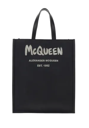 Alexander McQueen Graffiti Logo Printed Tote Bag