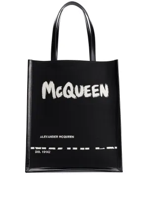 Alexander McQueen Graffiti Logo Tote Bag