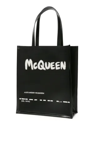Alexander McQueen Graffiti Logo Tote Bag
