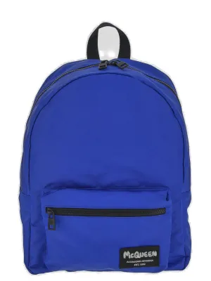 Alexander McQueen Logo Patch Zip-Up Backpack