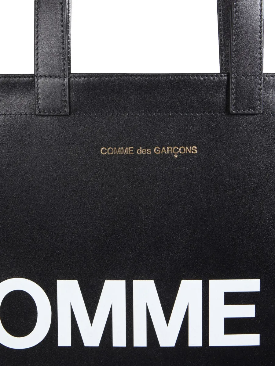 Comme des Garons Wallet Huge Logo Print Tote Bag