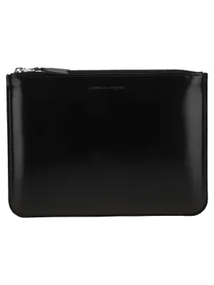 Comme des Garons Wallet Logo Embossed Zipped Pouch