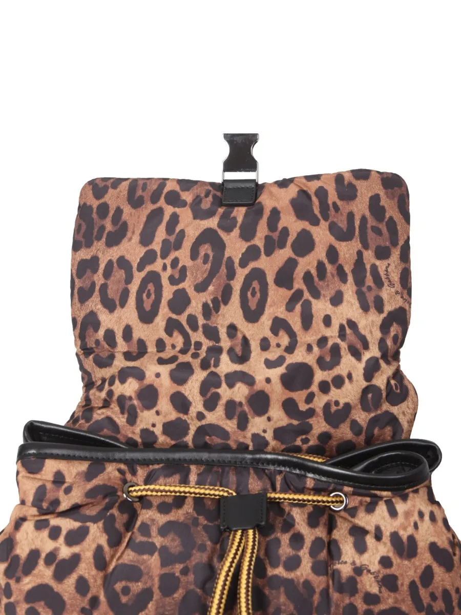 Dolce & Gabbana Leopard Printed Backpack