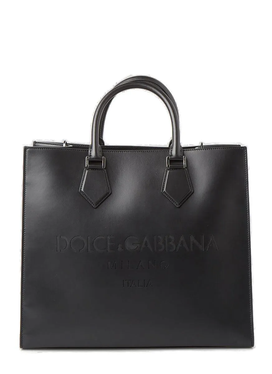 Dolce & Gabbana Logo-Embossed Strapped Tote Bag