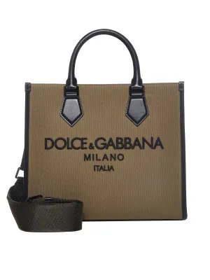 Dolce & Gabbana Logo Embroidered Small Shopper Bag