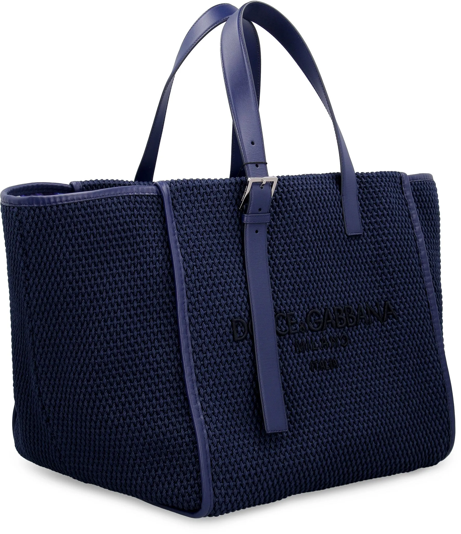 Dolce & Gabbana Logo Embroidered Woven Tote Bag