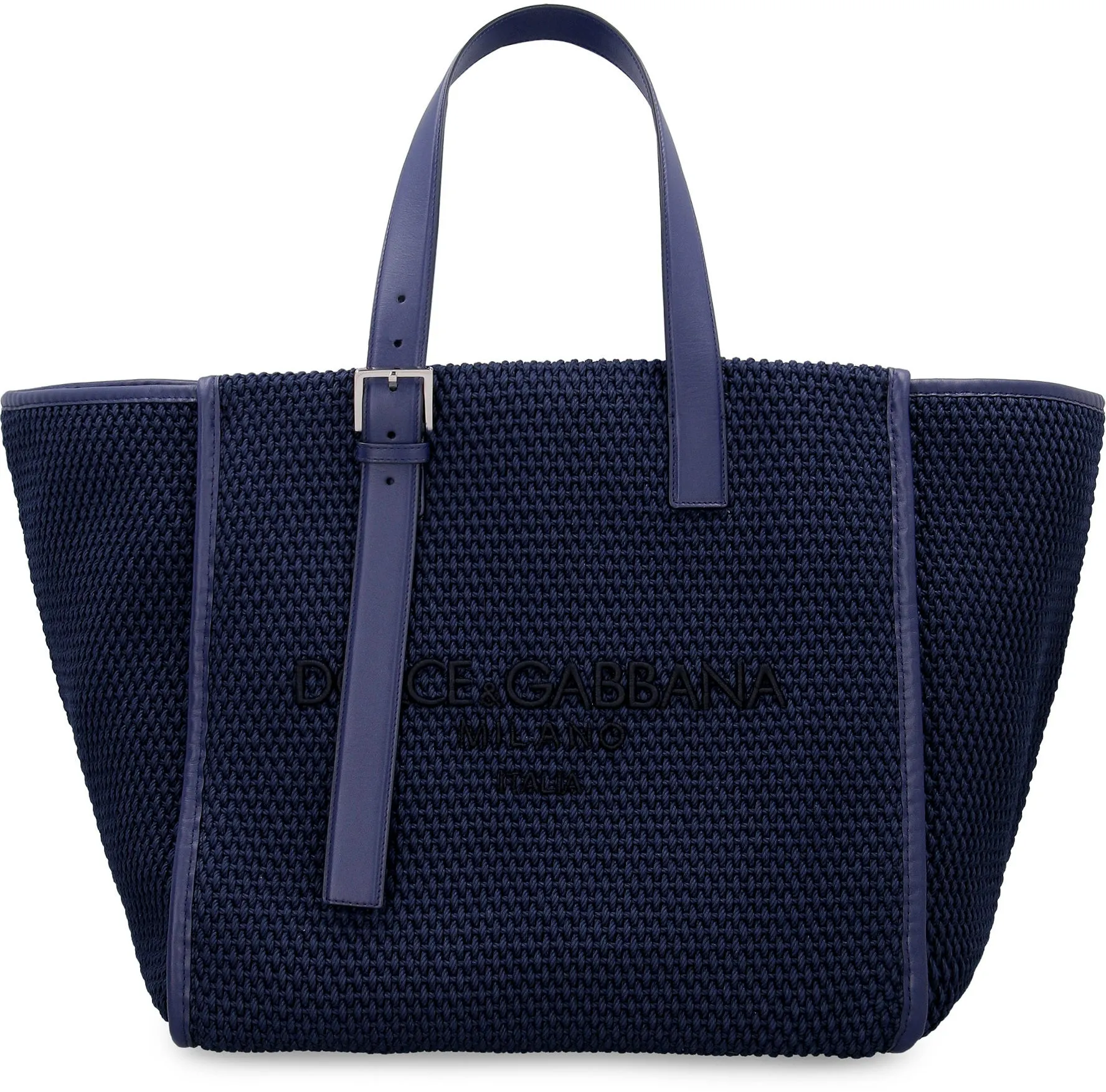Dolce & Gabbana Logo Embroidered Woven Tote Bag