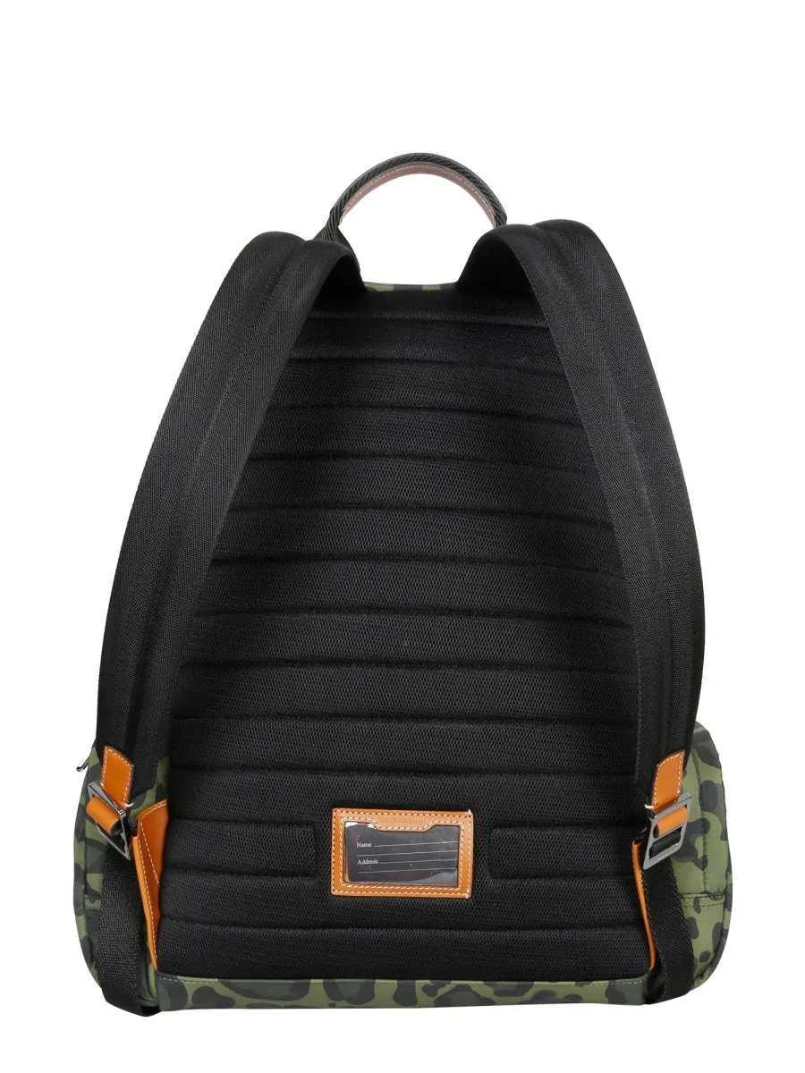 Dolce & Gabbana Logo Patch Leopard Printed Backpack