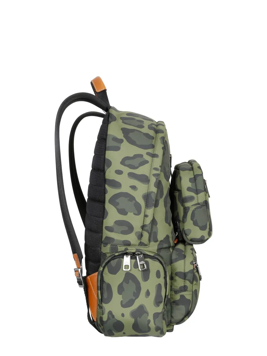 Dolce & Gabbana Logo Patch Leopard Printed Backpack