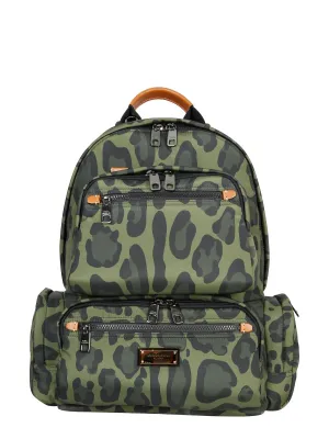 Dolce & Gabbana Logo Patch Leopard Printed Backpack