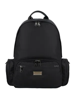 Dolce & Gabbana Logo Plaque Zipped Backpack