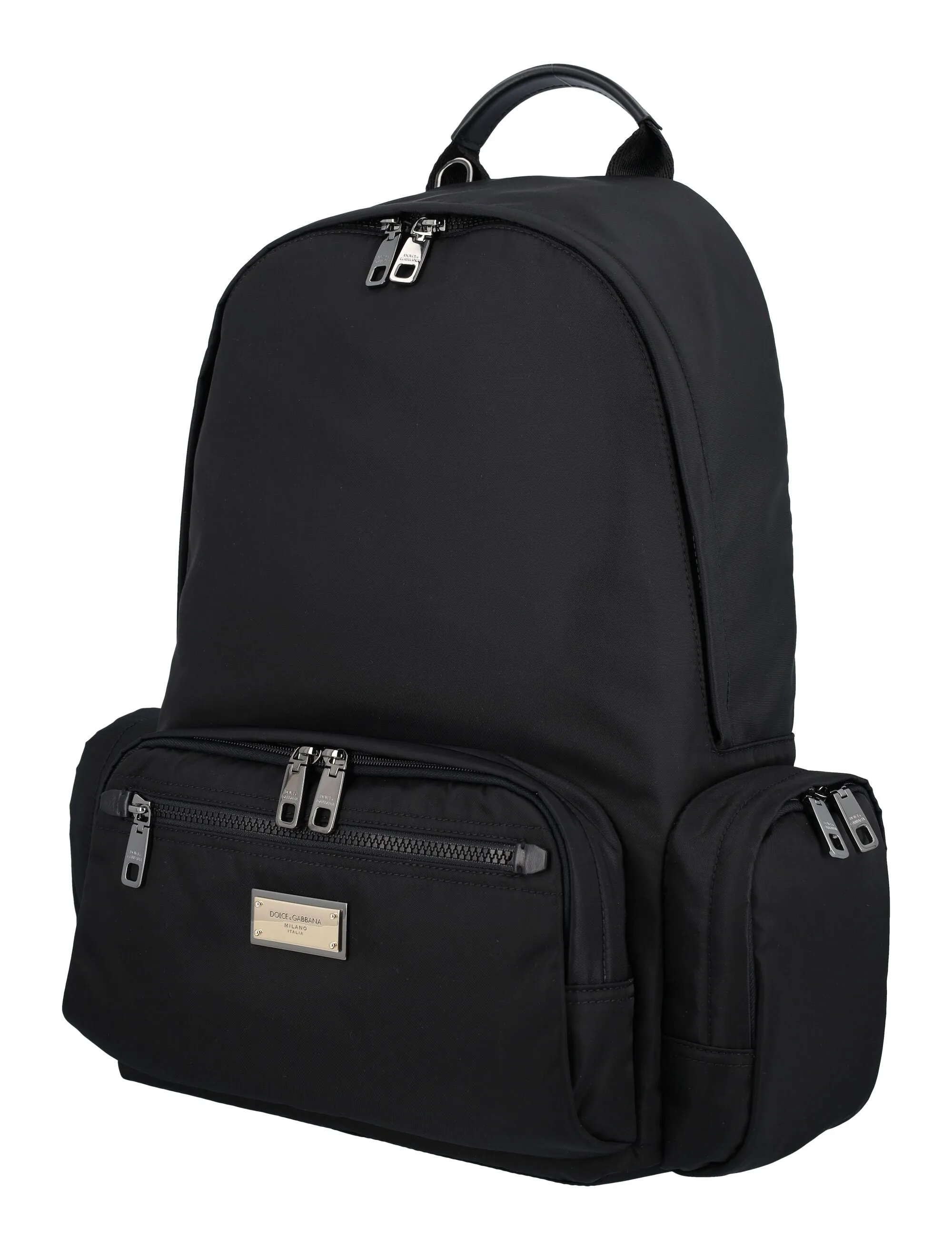 Dolce & Gabbana Logo Plaque Zipped Backpack