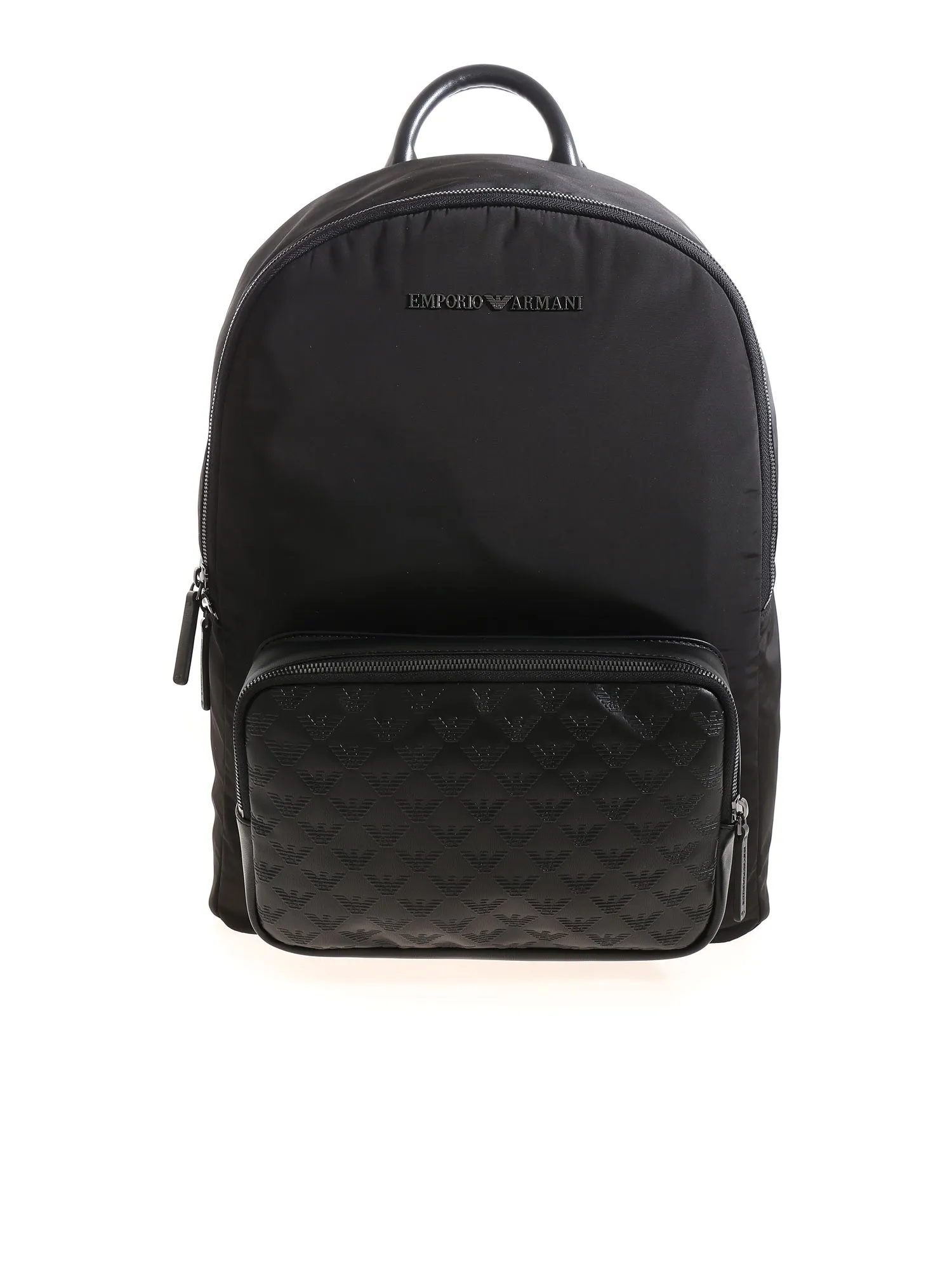 Emporio Armani Logo Plaque Zipped Backpack