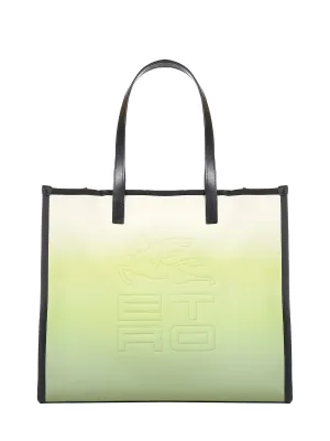 Etro Cube Logo Embossed Top Handle Bag