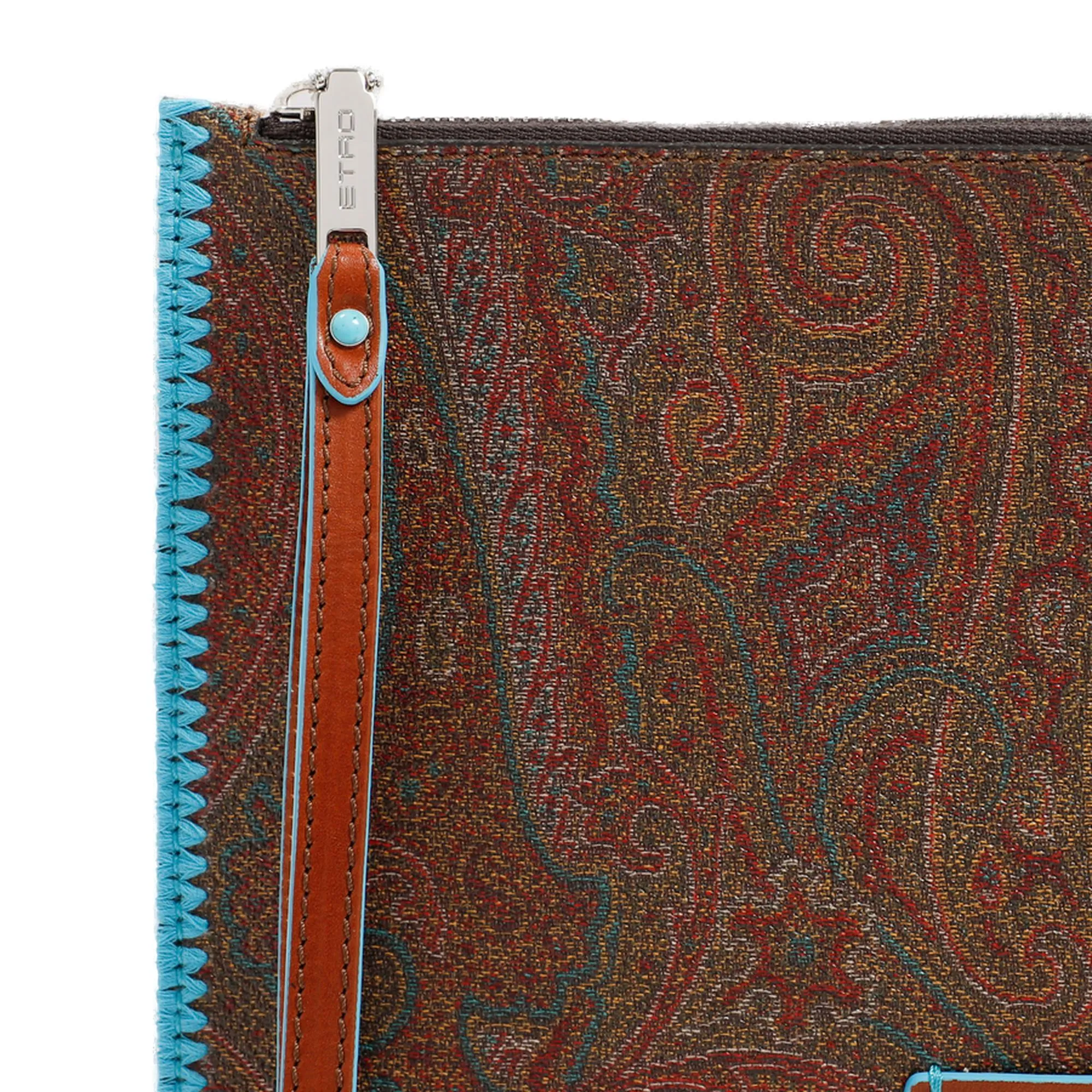 Etro Logo Patch Paisley Printed Pouch