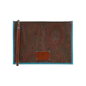 Etro Logo Patch Paisley Printed Pouch