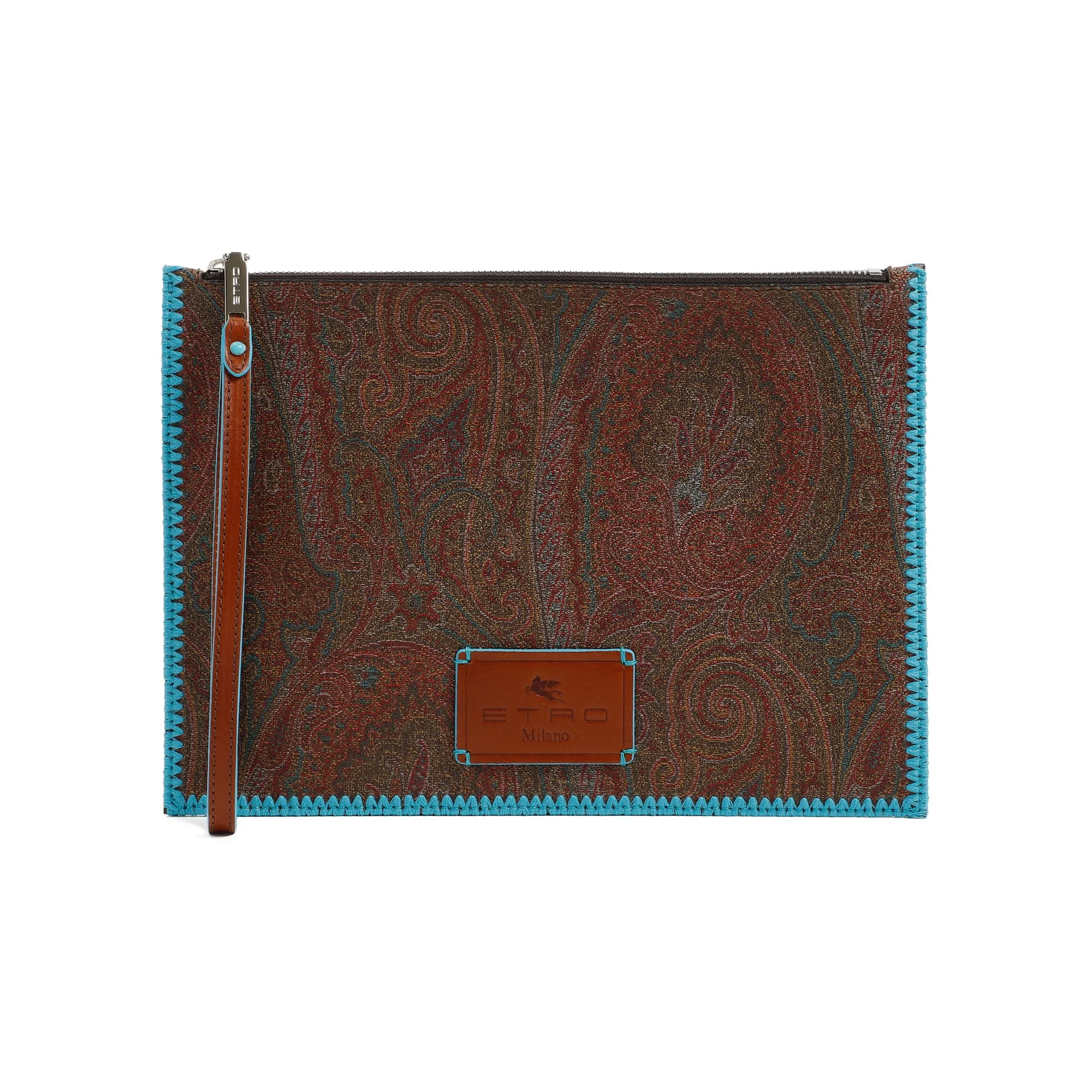 Etro Logo Patch Paisley Printed Pouch