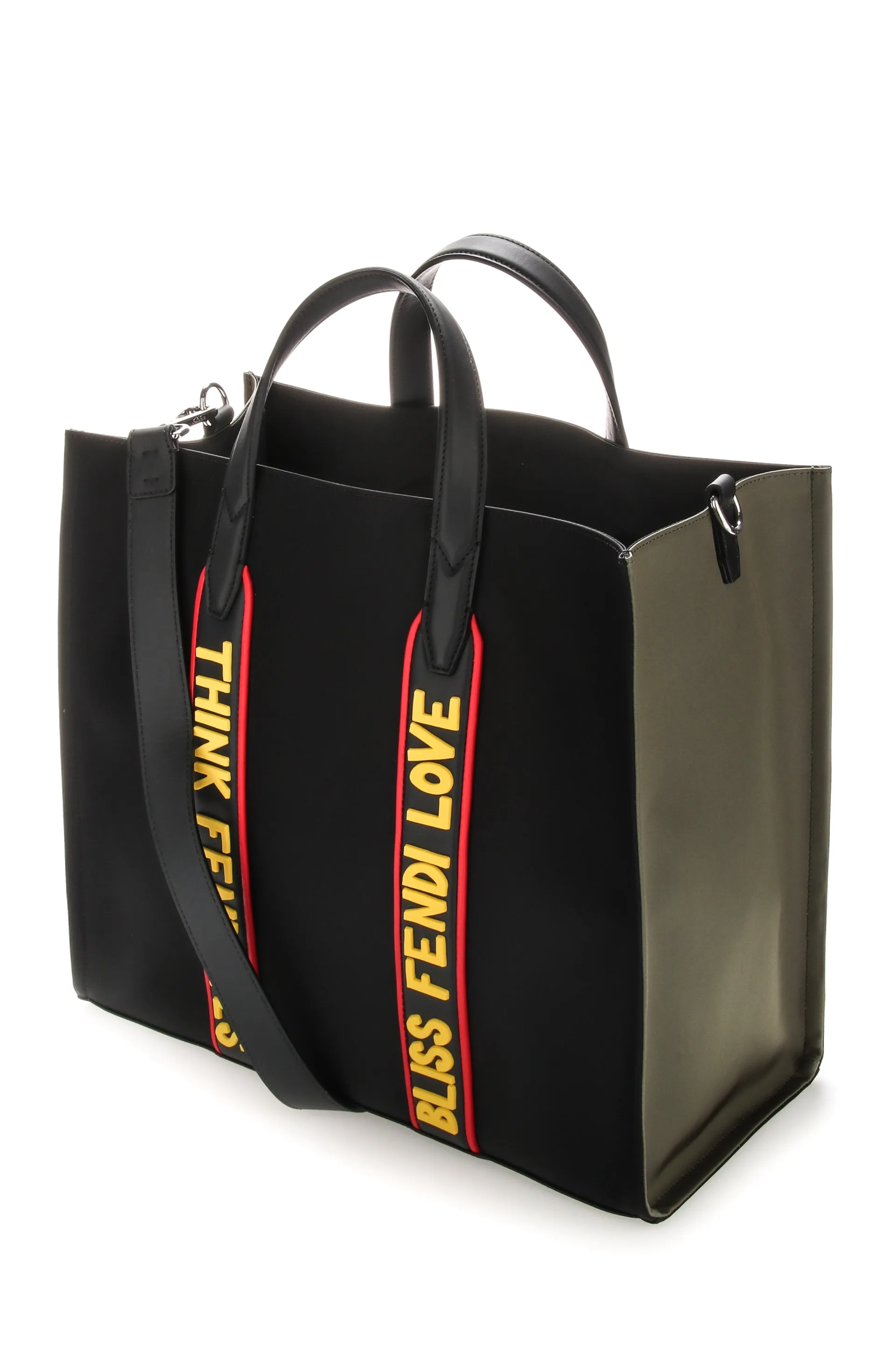 Fendi Slogan Motif Tote Bag