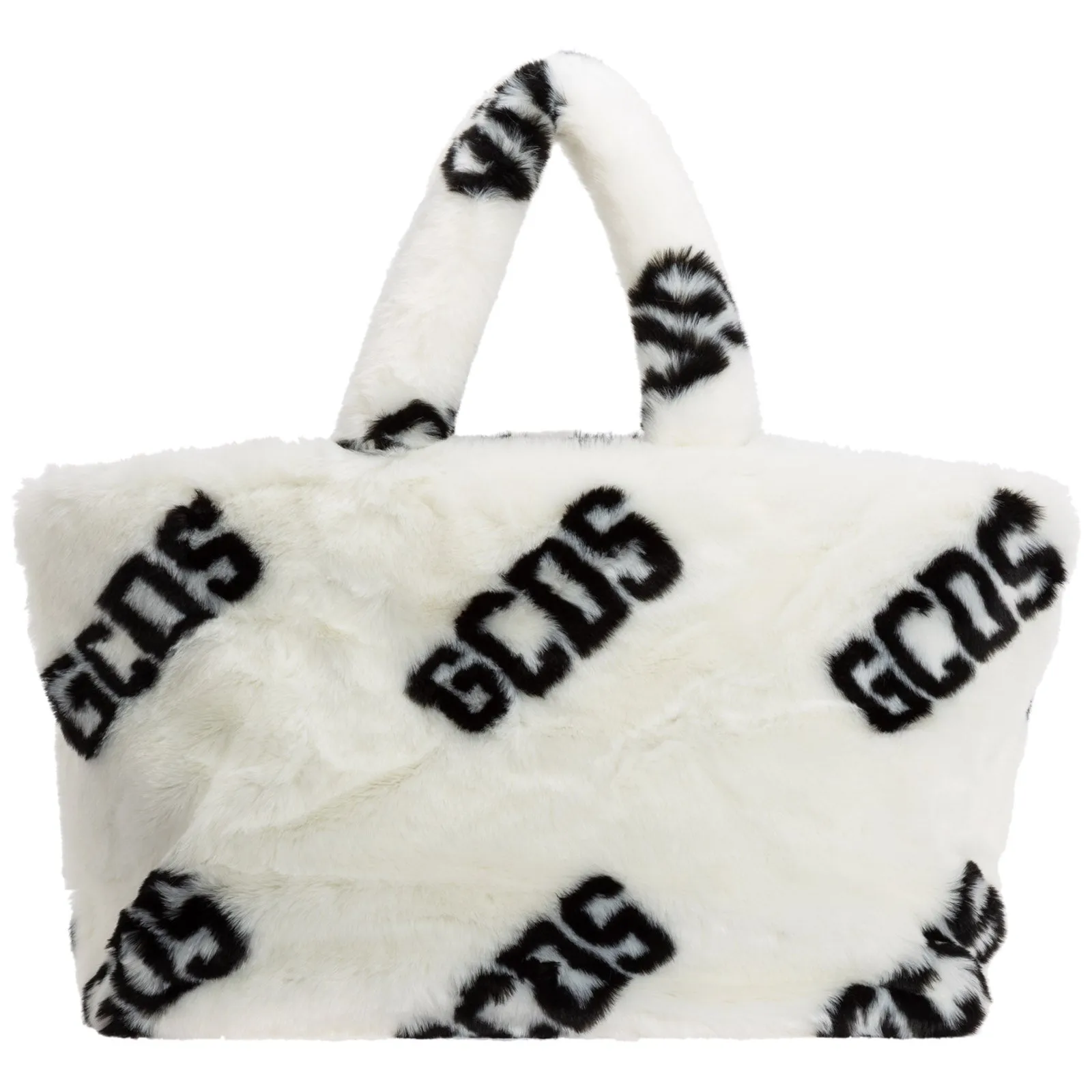GCDS Faux Fur Shopping Tote Bag