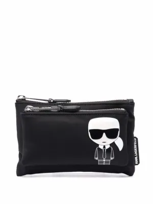 Karl Lagerfeld K/Ikonik Dual-Compartment Pouch