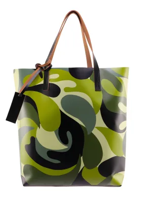 Marni 50s Camo Print Tribeca Tote Bag