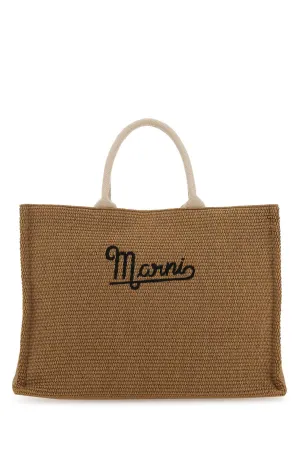 Marni Logo Embroidered Summer Tote Bag