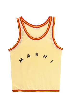 Marni Logo Print Perforated Tote Bag