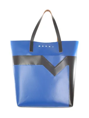 Marni Logo Printed High-Shine Tote Bag