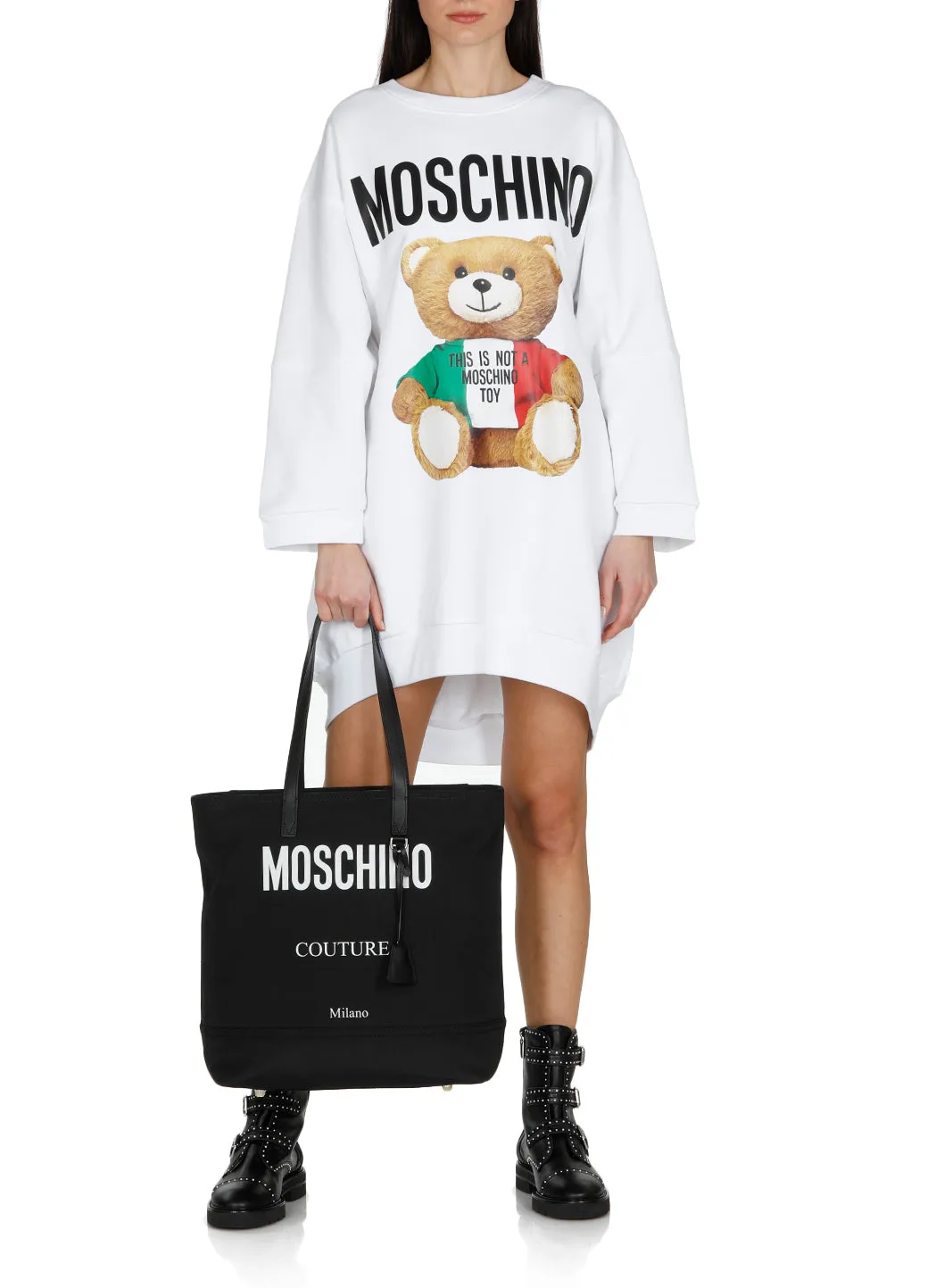 Moschino Couture Logo Printed Tote Bag