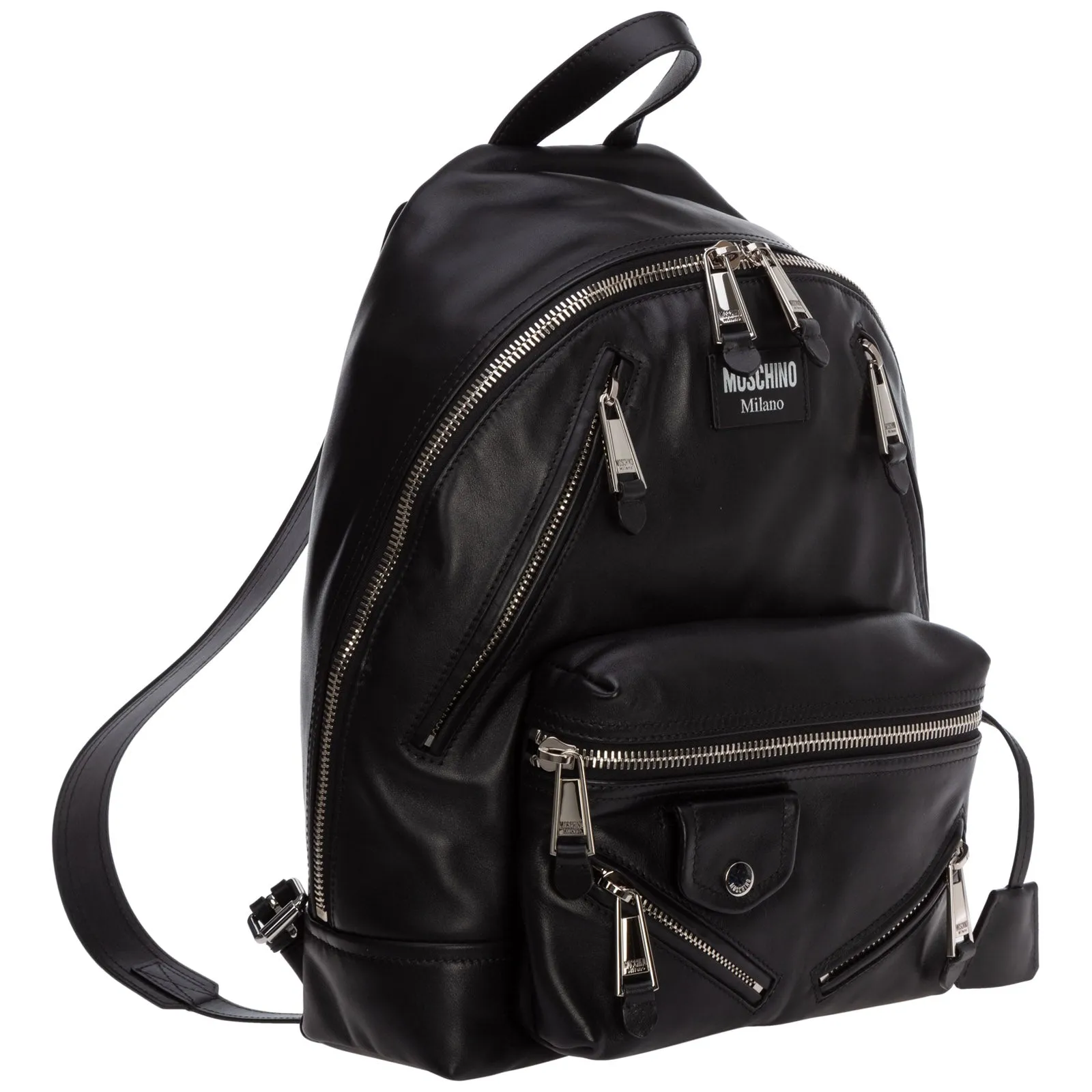 Moschino Logo Patch Zipped Backpack