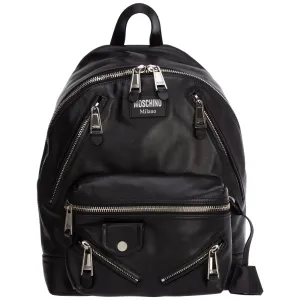 Moschino Logo Patch Zipped Backpack
