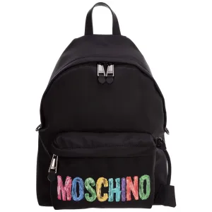 Moschino Logo Prined All-Around Zip Backpack