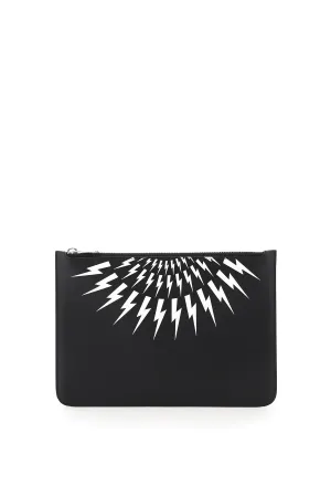 Neil Barrett Thunderbolt Print Pouch Bag