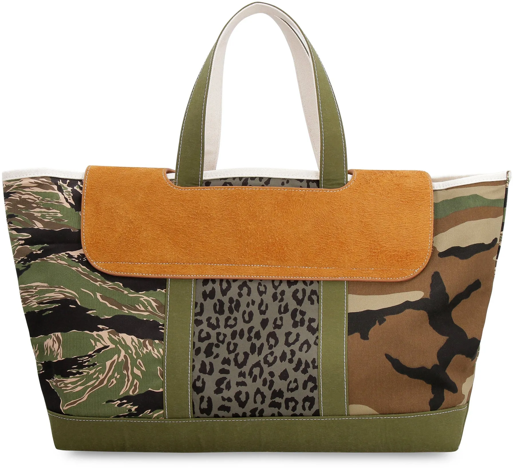 Palm Angels Logo Debossed Flap Top Handle Bag