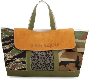 Palm Angels Logo Debossed Flap Top Handle Bag
