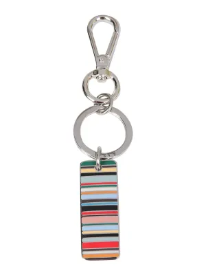 Paul Smith Logo Engraved Striped Keyring