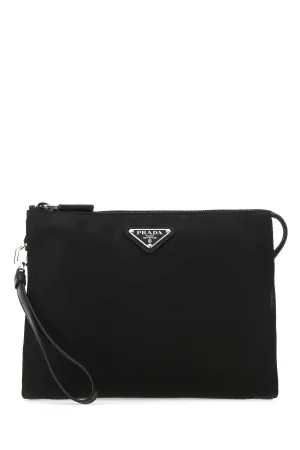 Prada Logo Plaque Pouch