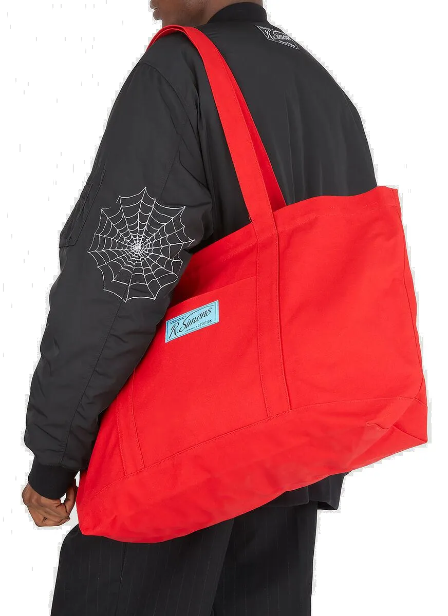 Raf Simons Logo Patched Top Handle Bag