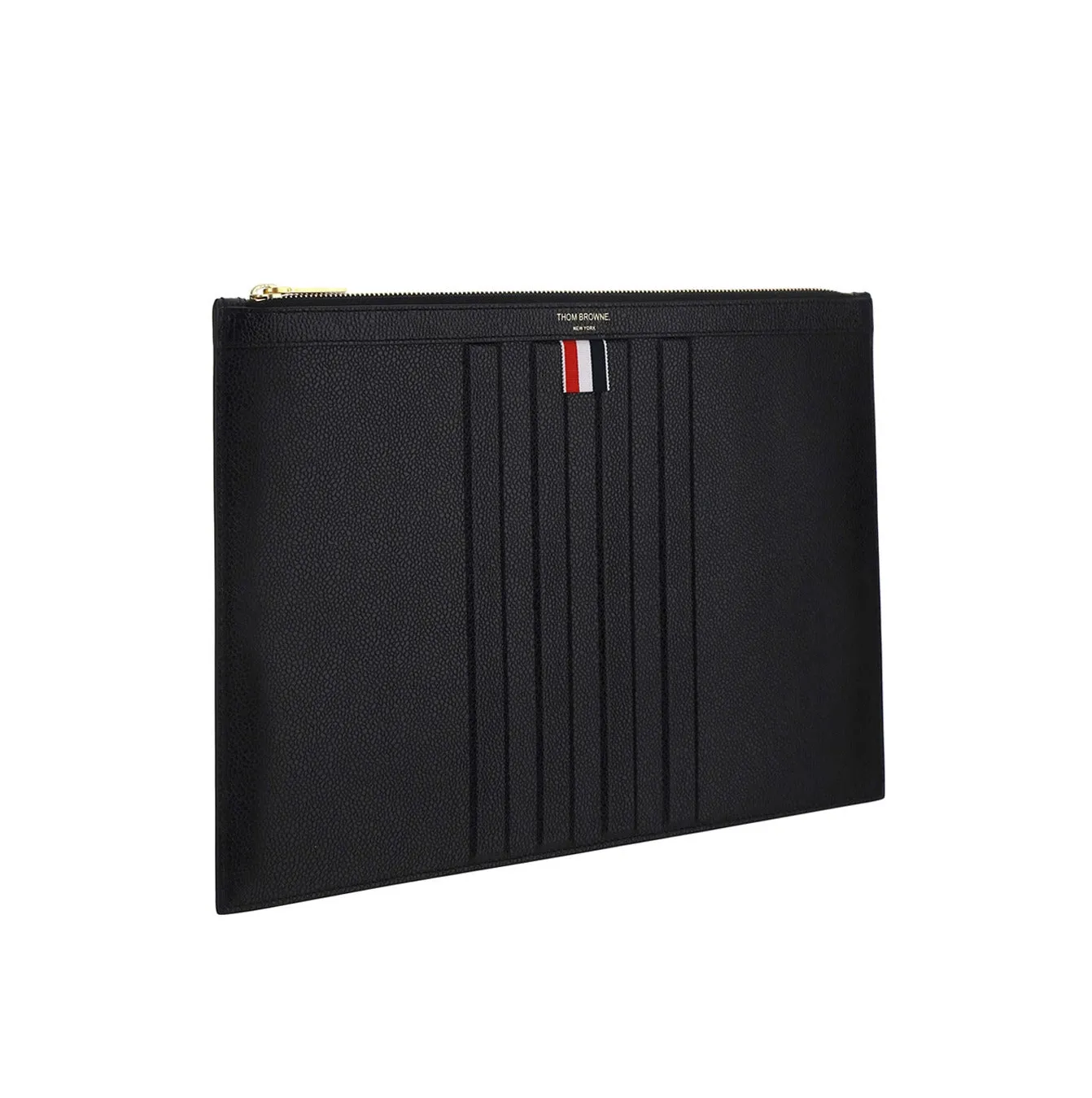 Thom Browne 4-Bar Logo Detailed Zipped Briefcase