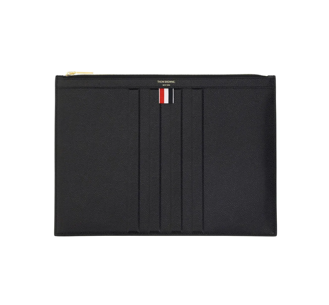 Thom Browne 4-Bar Logo Detailed Zipped Briefcase