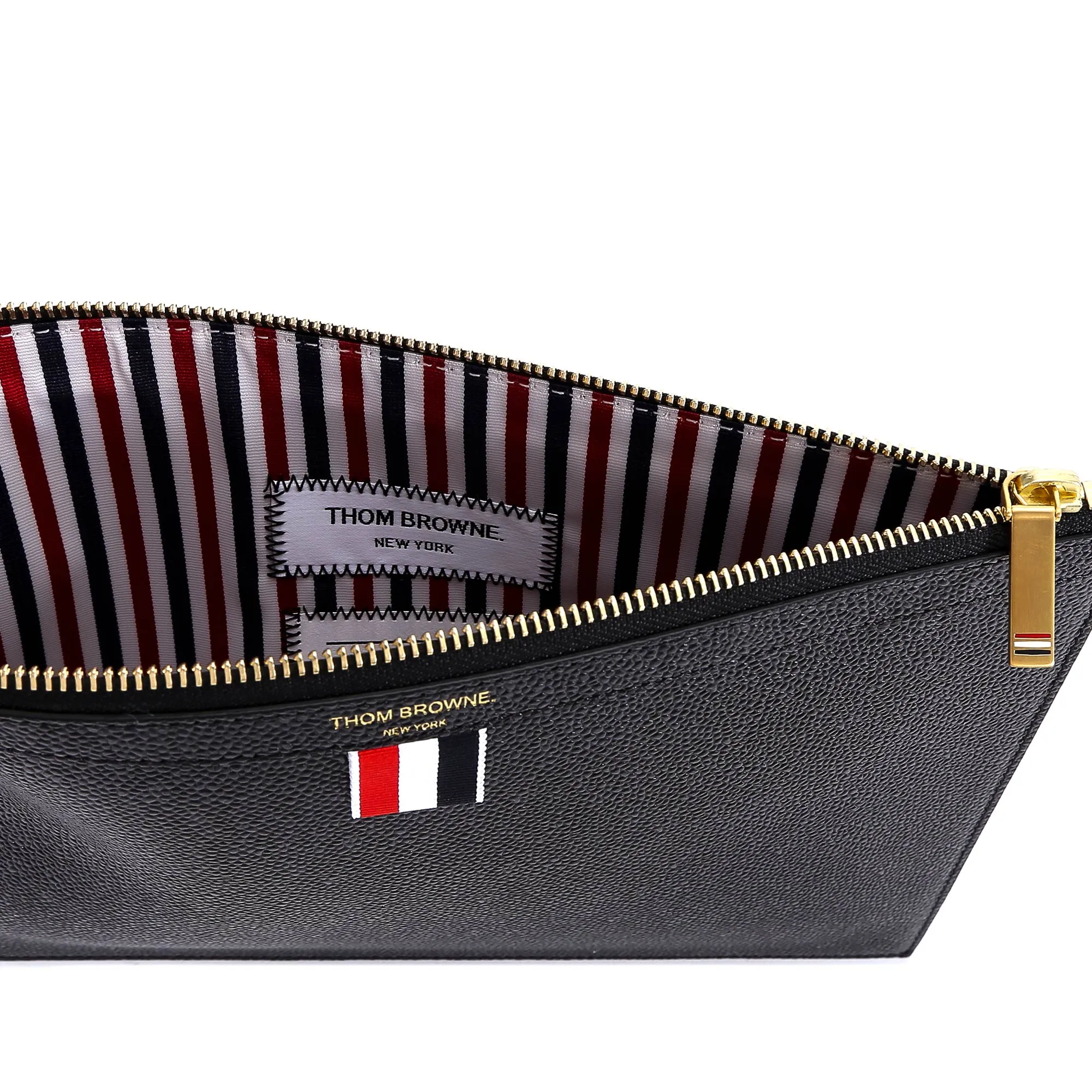 Thom Browne Logo Print Clutch
