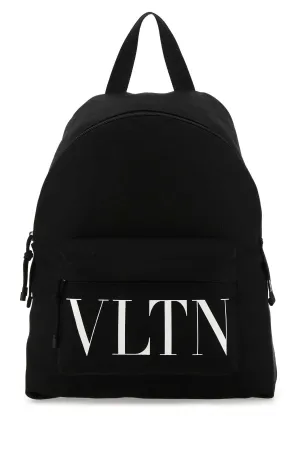 Valentino VLTN Logo Printed Zip-Up Backpack