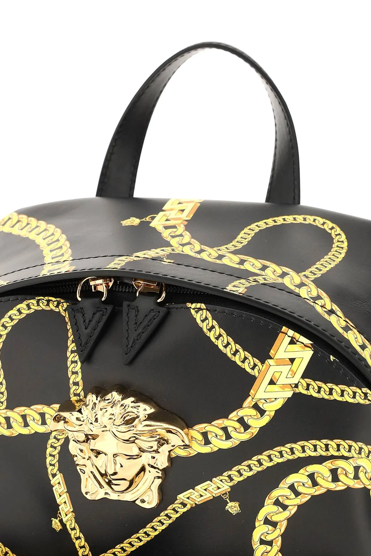 Versace Logo Printed Zipped Backpack