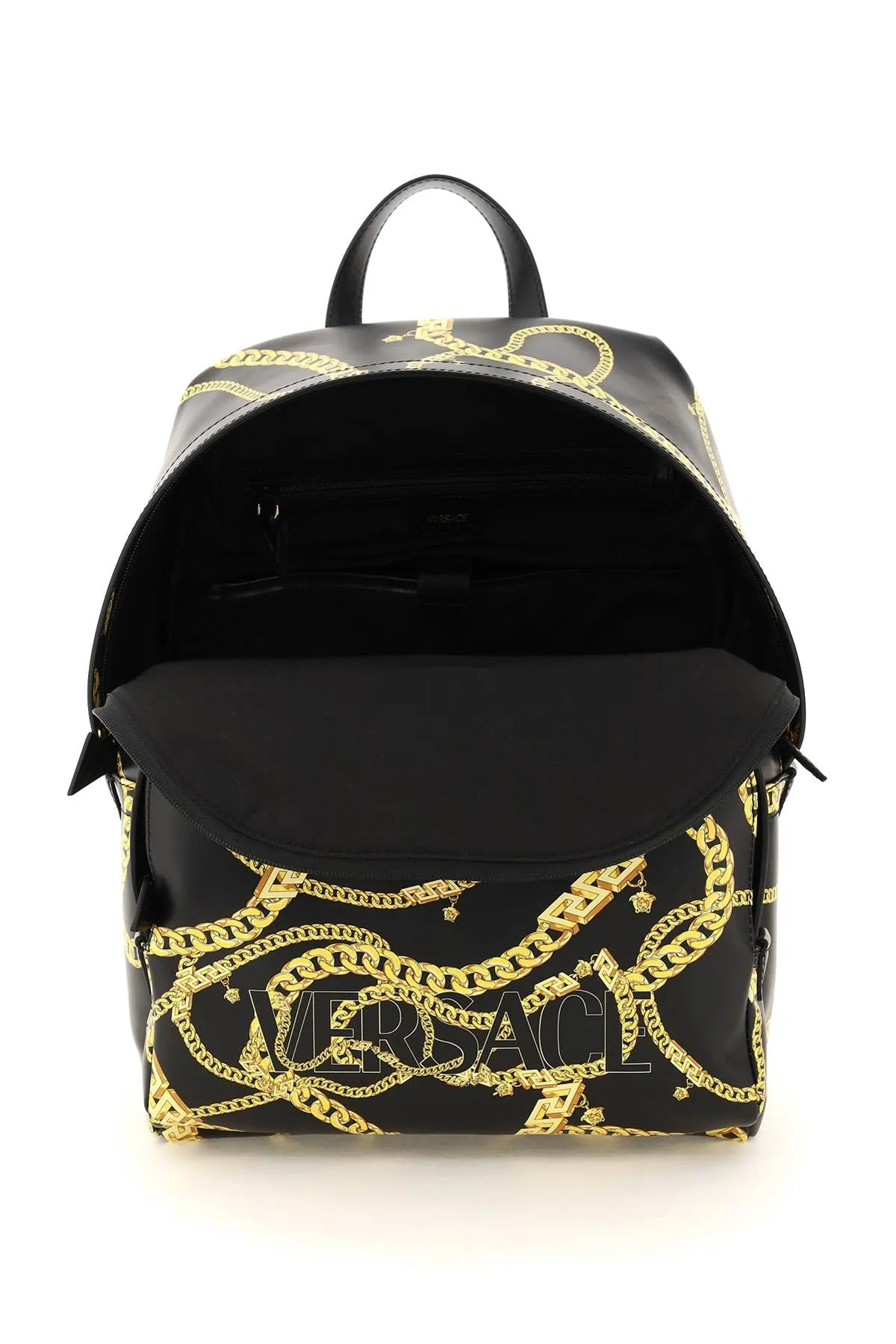 Versace Logo Printed Zipped Backpack