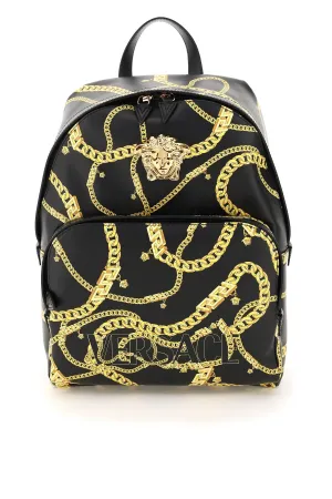 Versace Logo Printed Zipped Backpack